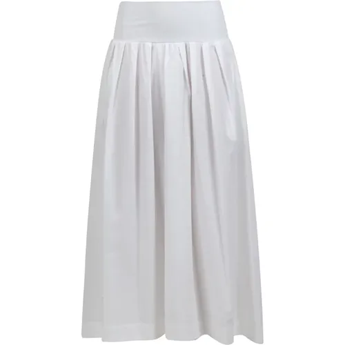 Long Canvas Skirt with Elastic Waistband , female, Sizes: 2XS, S, XS - Ottod'Ame - Modalova