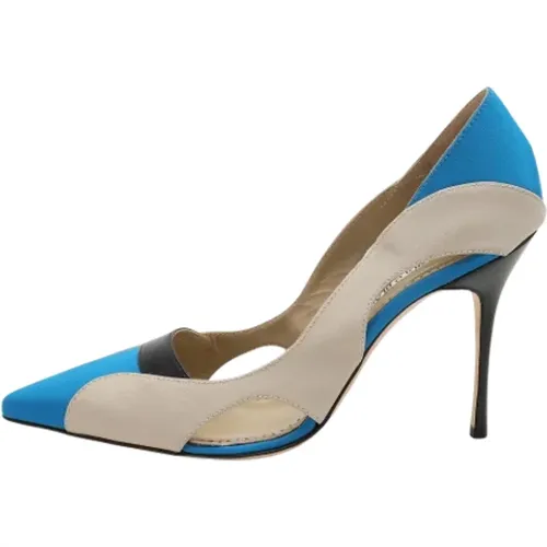 Pre-owned Pumps, female, , Size: 10 US Pre-owned Satin heels - Manolo Blahnik Pre-owned - Modalova