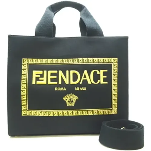 Pre-owned Tote Bags, female, , Size: ONE SIZE Pre-owned Canvas totes - Versace Pre-owned - Modalova