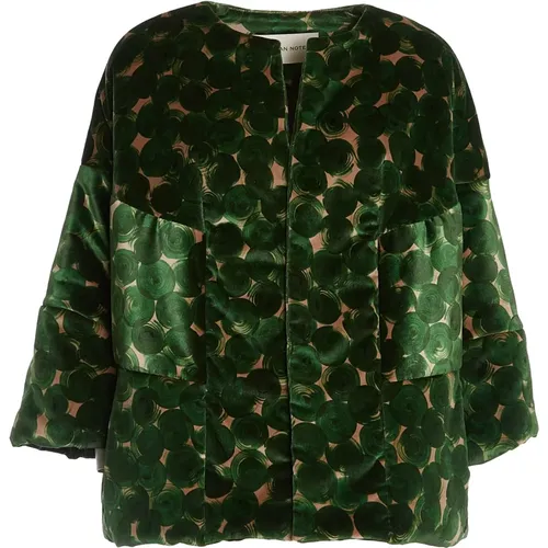 Emerald Beige Velvet Bomber Jacket , female, Sizes: M - Dries Van Noten - Modalova