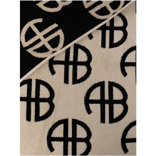 Monogram Two-Tone Beach Towel , female, Sizes: ONE SIZE - Anine Bing - Modalova