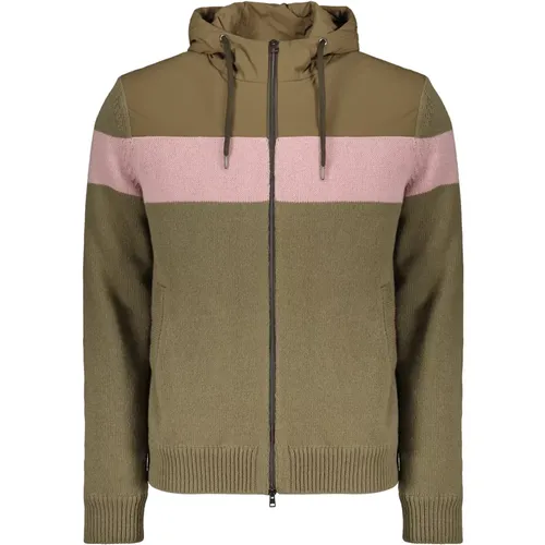 Cardigans, male, , Size: L Resort Bomber Jacket in Infinity Mix Knit & Ponente - Herno - Modalova