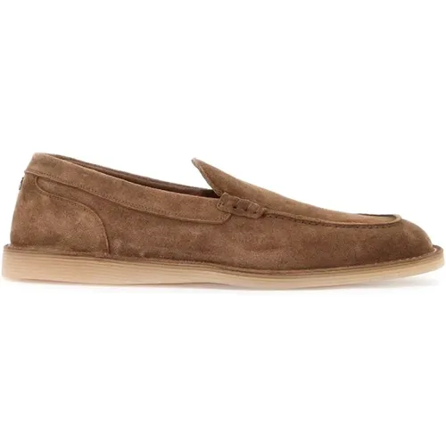 Suede Leather Moccas Loafers , Herren, Größe: 41 EU - Dolce & Gabbana - Modalova