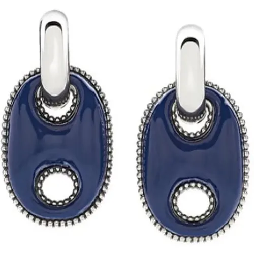 Blaue Emaille Silber Ohrringe , Damen, Größe: ONE Size - Chantecler - Modalova