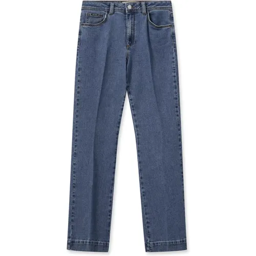 Hoch taillierte Flare Jeans mit Bügelfalte , Damen, Größe: W25 - MOS MOSH - Modalova