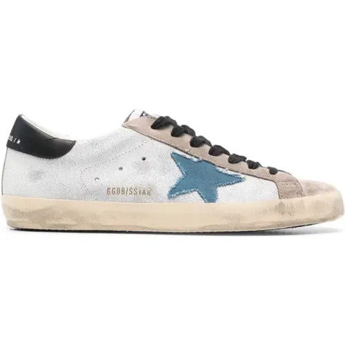 Distressed Sneakers with Star Patch , male, Sizes: 8 UK, 10 UK, 7 UK, 9 UK - Golden Goose - Modalova