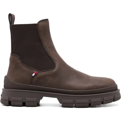 Chelsea Boots, male, , Size: 12 US Leather Chelsea Boots Slip-On Design - Moncler - Modalova