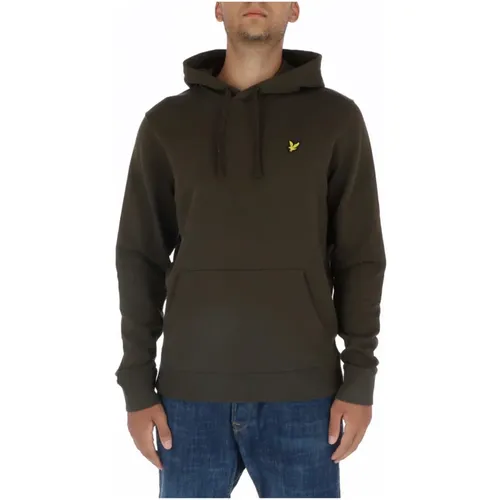 Grüner Kapuzenpullover mit Druck , Herren, Größe: M - Lyle & Scott - Modalova