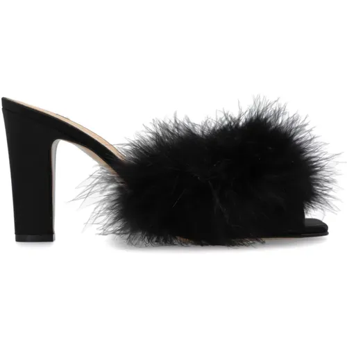 Heeled Mules, female, , Size: 6 US Heeled mules with feathers - Maison Margiela - Modalova