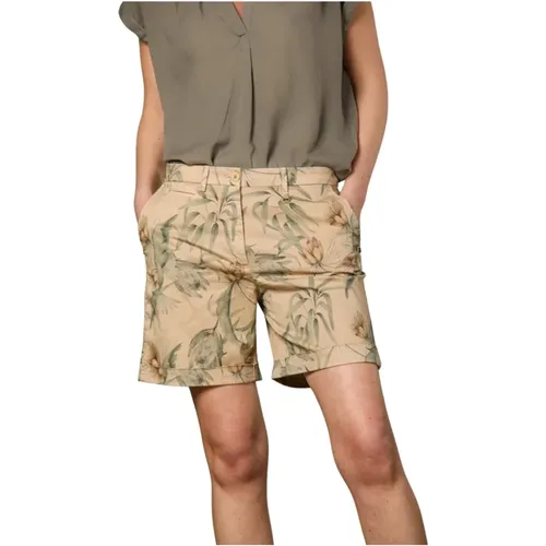 Curvy Blumige Chino Bermuda Shorts , Damen, Größe: XL - Mason's - Modalova