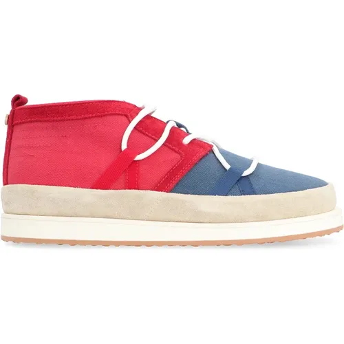 Sneakers, unisex, , Size: 11 US Canvas Mid-Top Sneakers with Suede Details - Volta - Modalova