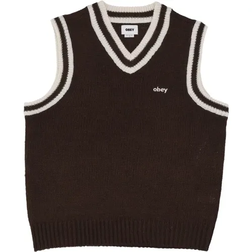 Sleeveless Knitwear, male, , Size: XL Java Sleeveless Sweater Vest - Obey - Modalova