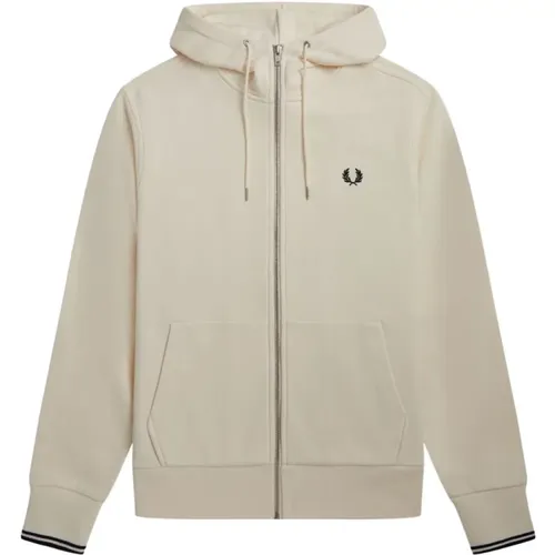 Cotton Hooded Zip-Up Sweater , male, Sizes: 2XL, M - Fred Perry - Modalova