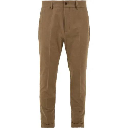 Chinos, male, , Size: L Camel Trousers - Stylish Design - Daniele Alessandrini - Modalova