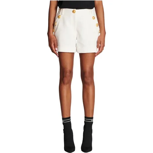 Baumwoll-Shorts mit niedriger Taille , Damen, Größe: XS - Balmain - Modalova