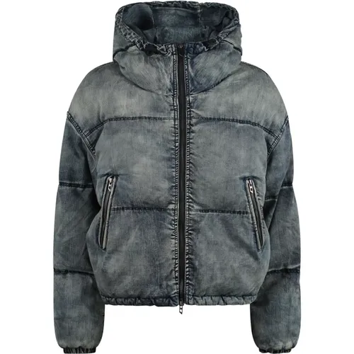 Denim Steppjacke mit Kapuze Diesel - Diesel - Modalova