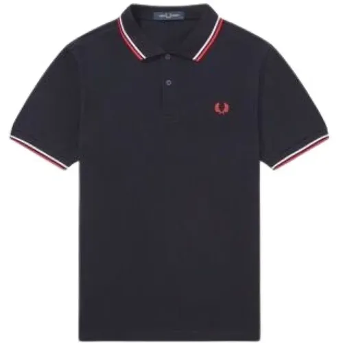 Polo Shirts, male, , Size: S Modern Polo Shirt with Double Stripe - Fred Perry - Modalova