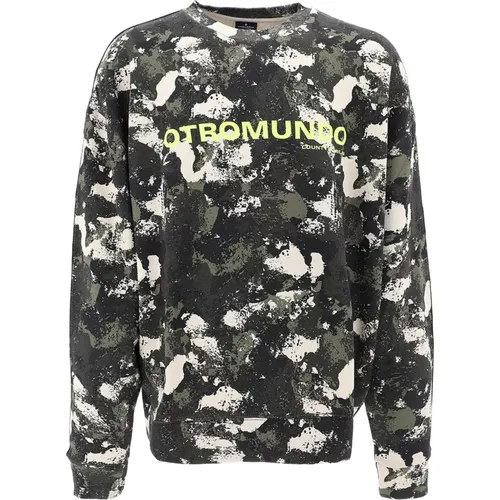 Grüner Sweatshirt mit Druckdetail - Marcelo Burlon - Modalova