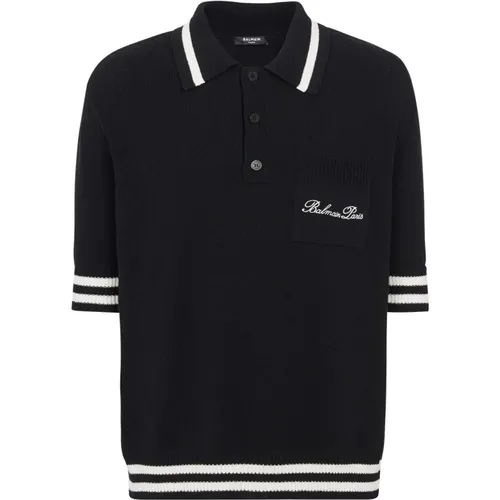 Signature polo shirt , male, Sizes: L, M, 2XL - Balmain - Modalova