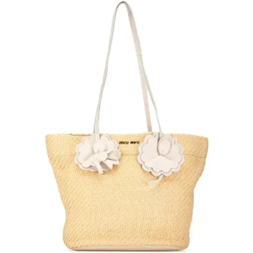 Pre-owned Tote Bags, female, , Size: ONE SIZE Pre-owned Fabric totes - Miu Miu Pre-owned - Modalova