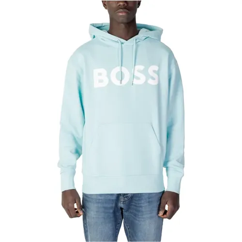 Hoodies, male, , Size: S Light Printed Hooded Sweatshirt - Hugo Boss - Modalova