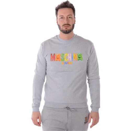 Gummy Logo Kapuzenpullover Sweatshirt , Herren, Größe: M - Moschino - Modalova