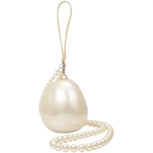 Clutches, female, , Size: ONE SIZE Elegant Pearl Egg Clutch with Plexiglas - Simone Rocha - Modalova