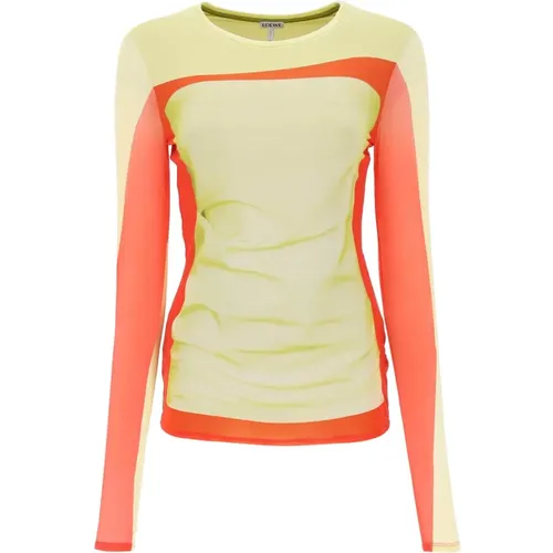 Long-sleeved trompe l'oeil top in mesh , female, Sizes: M - Loewe - Modalova