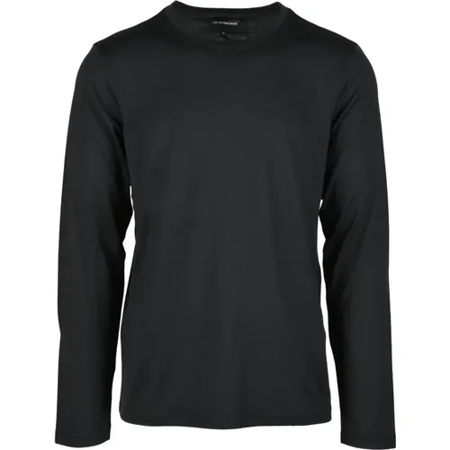 Seiden Baumwollmischung T-shirt , Herren, Größe: M - Emporio Armani - Modalova