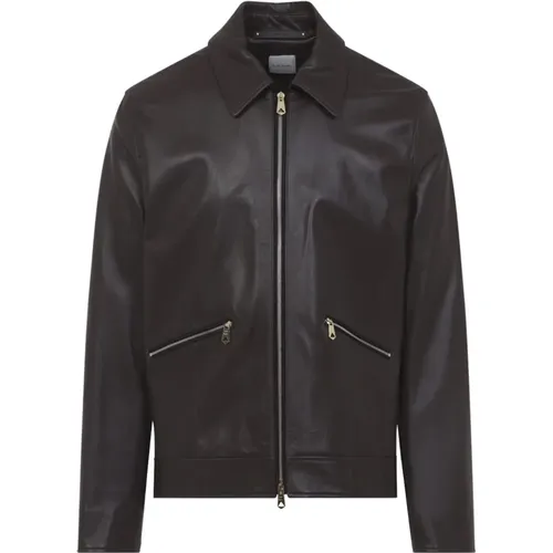Leather Jackets, male, , Size: M Regular Fit Leather Jacket - Paul Smith - Modalova