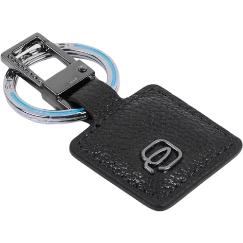 Leather Keychain with Carabiner , male, Sizes: ONE SIZE - Piquadro - Modalova