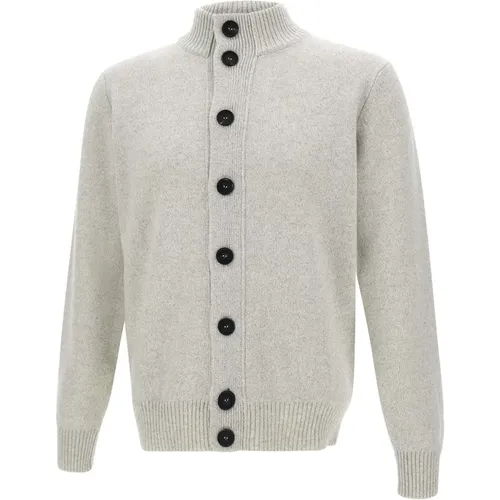 Cardigans, male, , Size: XL Wool Cashmere Blouson Sweater - Filippo De Laurentiis - Modalova