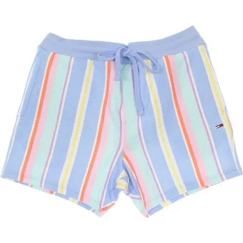 Pastel Mixed Stripe Sweat Shorts , Herren, Größe: L - Tommy Hilfiger - Modalova