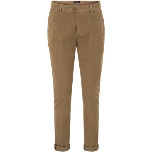 Gaubert - Slim milleraies trousers , male, Sizes: W33 - Dondup - Modalova