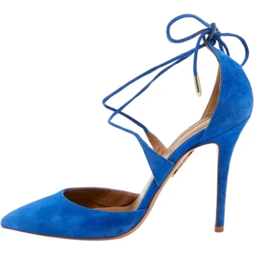 Pre-owned Pumps, female, , Size: 7 US Pre-owned Suede heels - Aquazzura Pre-owned - Modalova