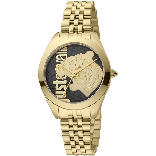 Watches, female, , Size: ONE SIZE Gold Stainless Steel Analog Watch - Just Cavalli - Modalova