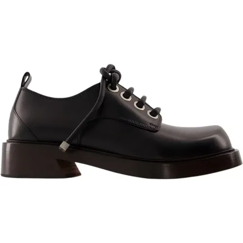 Schwarze Leder-Old-Calf-Derbies - alexander mcqueen - Modalova