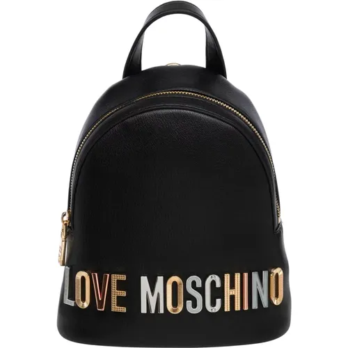 Rhinestone Logo Rucksack , Damen, Größe: ONE Size - Love Moschino - Modalova