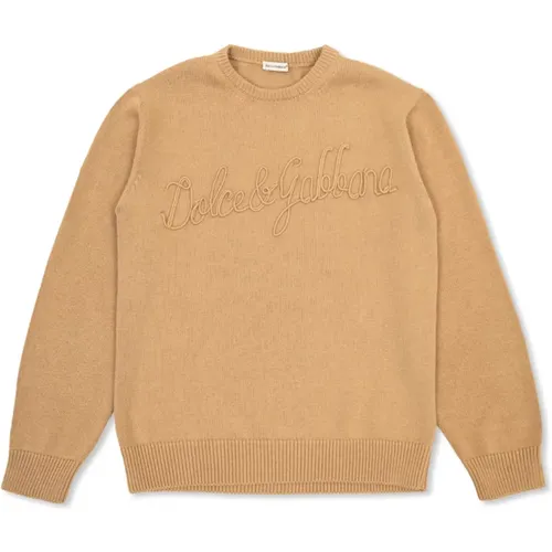 Pullover mit gesticktem Logo - Dolce & Gabbana - Modalova