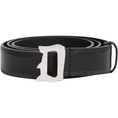 Belts, unisex, , Size: 105 CM Leather Belt with Logo Buckle - Dondup - Modalova