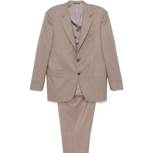 Single Breasted Suits, male, , Size: 2XL Cashmere Sesame Suit Set - Canali - Modalova