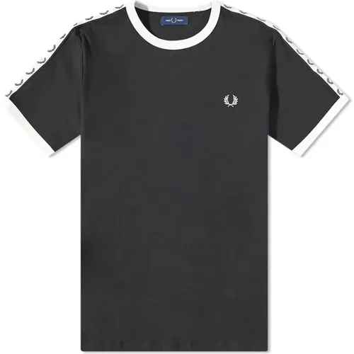 Taped Ringer T-Shirt mit Laurel Crown Ärmeldetail , Herren, Größe: 3XL - Fred Perry - Modalova