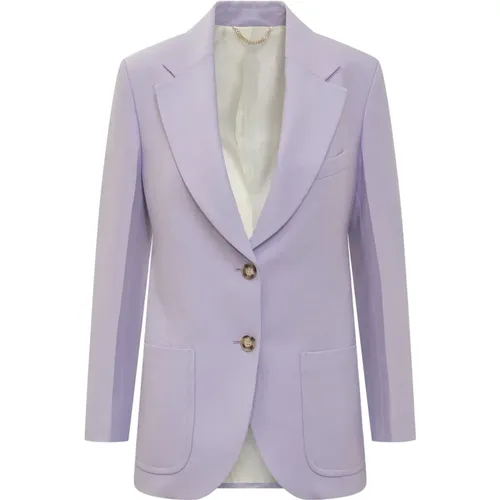 Blazers, female, , Size: 2XS Chic Single-Breasted Blazer - Victoria Beckham - Modalova