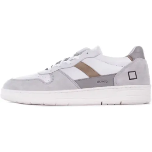 White Suede Sneakers with Perforated Details , male, Sizes: 11 UK, 9 UK, 6 UK, 10 UK, 8 UK, 7 UK - D.a.t.e. - Modalova