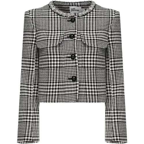 Light Jackets, female, , Size: M Jacket with Front Button Closure - Self Portrait - Modalova