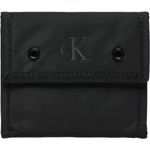 Wallets & Cardholders, male, , Size: ONE SIZE Button Fastening Polyester Wallet Men - Calvin Klein Jeans - Modalova