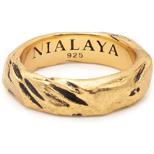 Carved Vintage Gold Ring Nialaya - Nialaya - Modalova