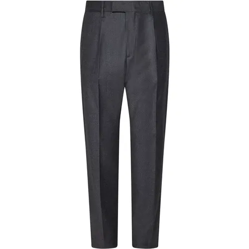 Graue Wollflanell Relaxte Fit Hose - Low Brand - Modalova