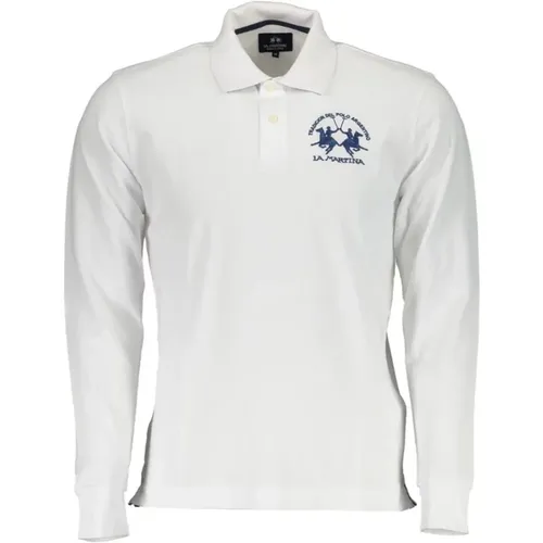 Elegant Long-Sleeve Polo with Contrast Detail , male, Sizes: M, XL, 2XL, L - LA MARTINA - Modalova