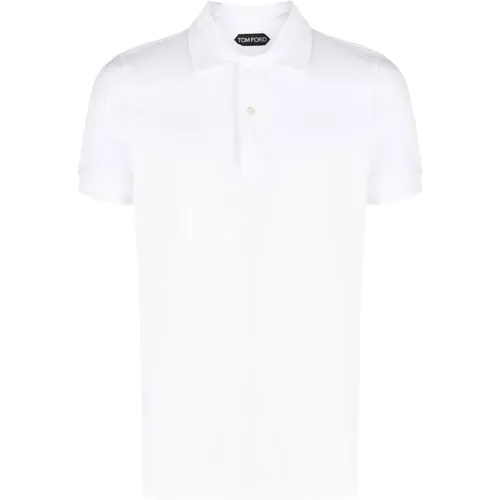 Polo Shirts, male, , Size: L Cotton Polo Shirt Short Sleeve - Tom Ford - Modalova